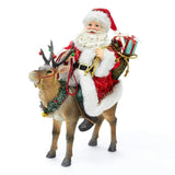 Kurt Adler 11.5-Inch Fabriché Santa on Reindeer