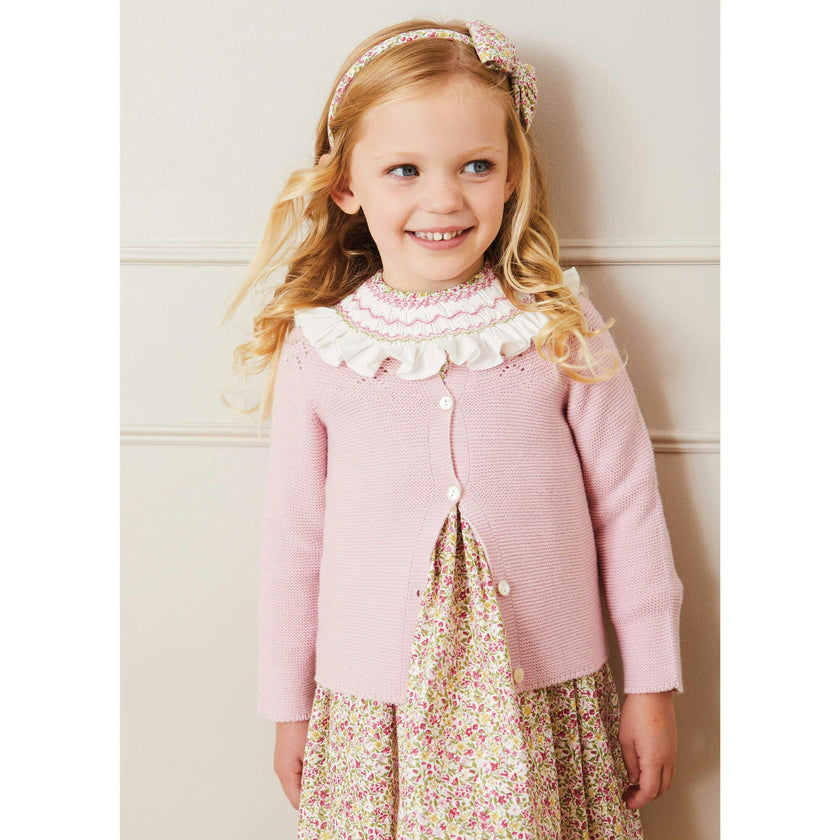 Openwork Cardigan In Pink (6mths-10yrs)