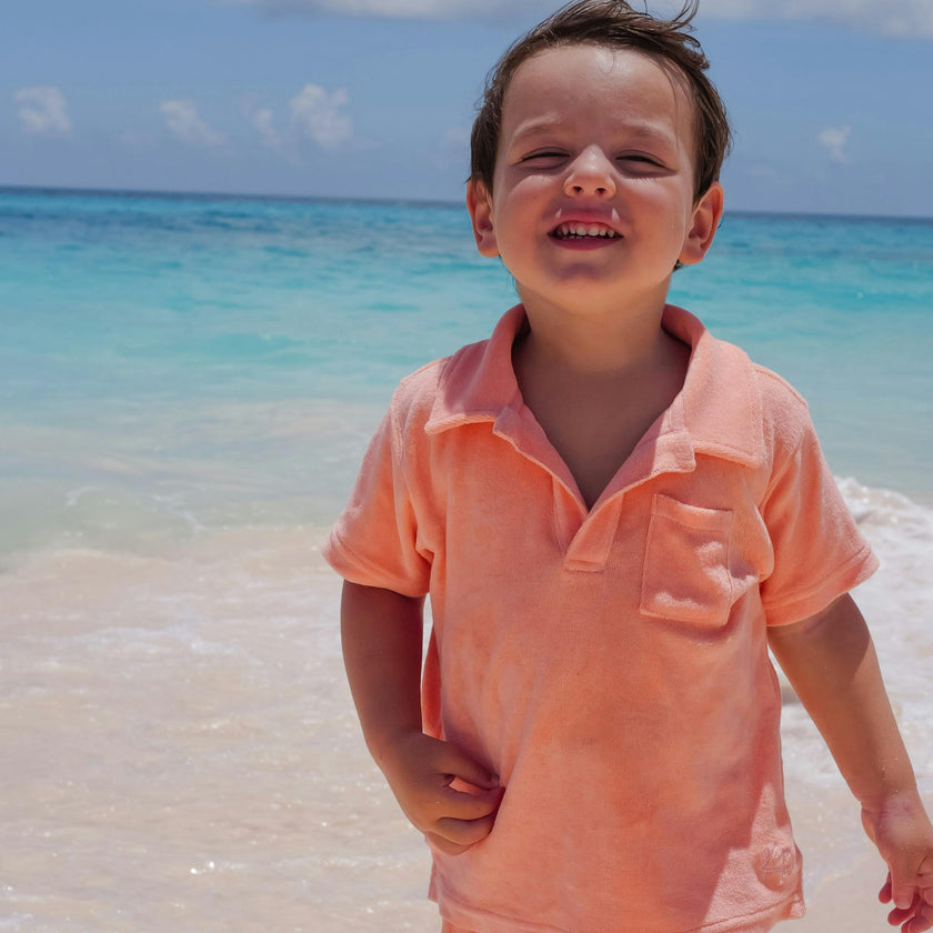The Tropicana - Boys Coral Terry Polo