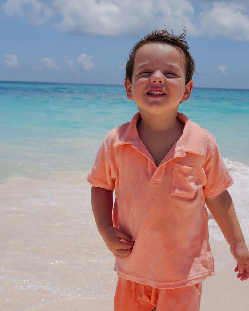 The Tropicana - Boys Coral Terry Polo