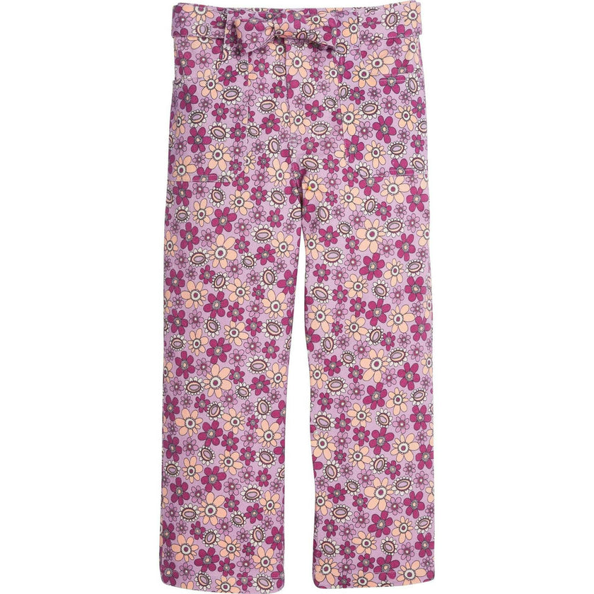 Claiborne Print Bow Waist Wide-Leg Pocket Pant