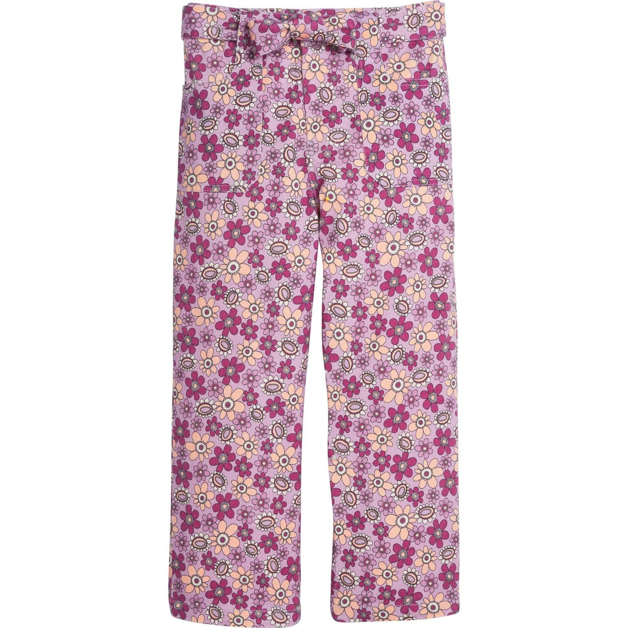 Claiborne Print Bow Waist Wide-Leg Pocket Pant