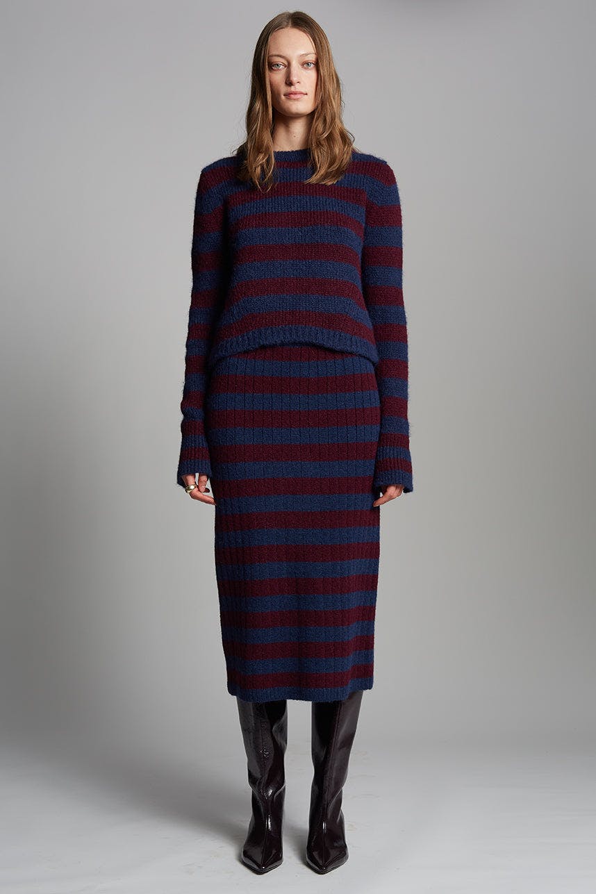 Pia Stripe Tube Skirt