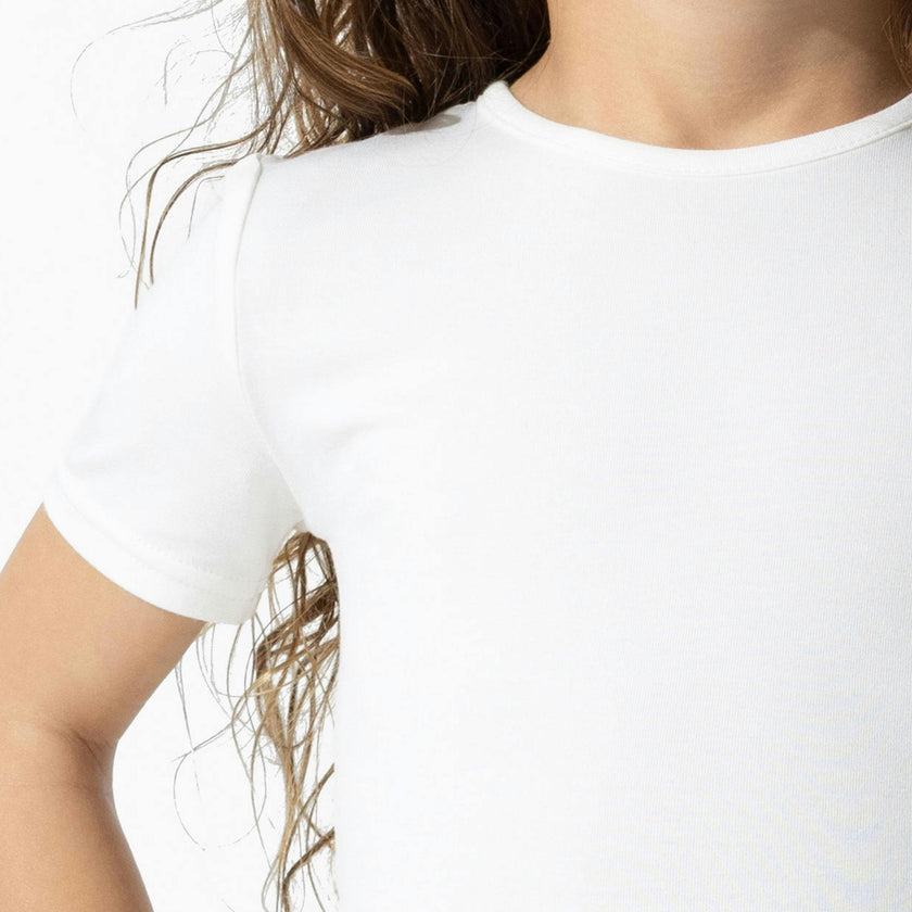 Milk White Bamboo Kids Pajama Short Set