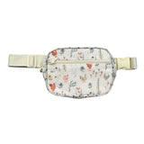 Girls Mini Belt Bag in Floral Chickens