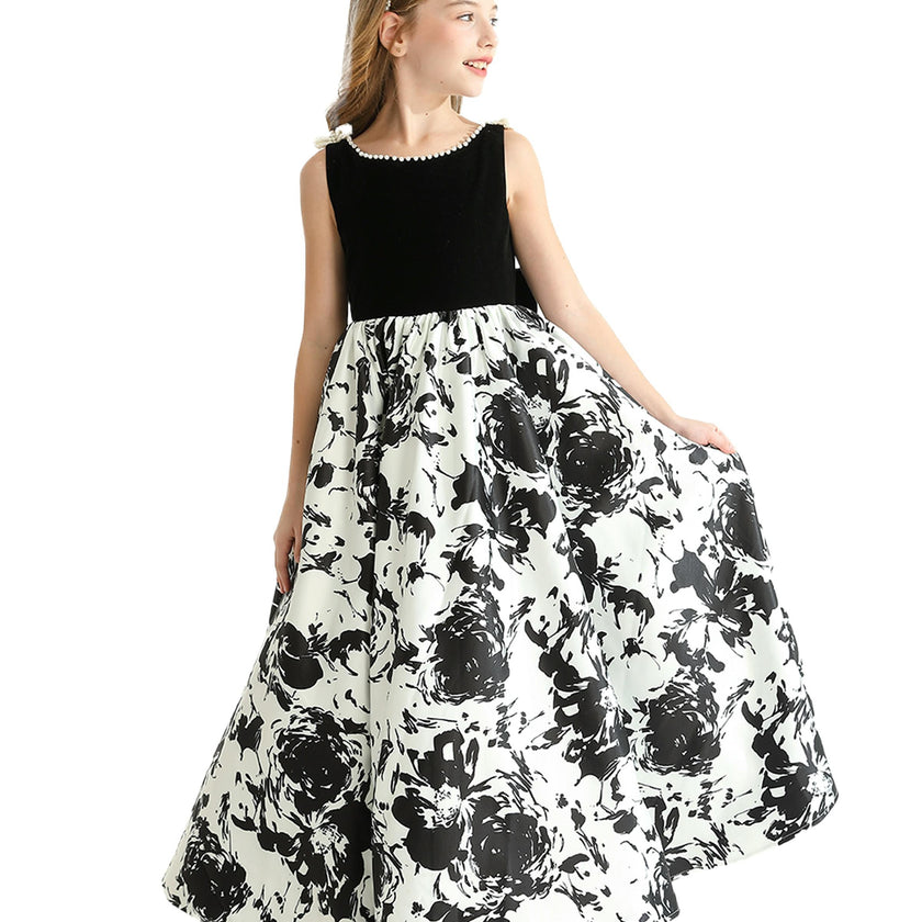 Black and White Abstract Dalmeny Dress
