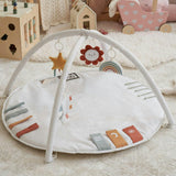 Beautiful Baby Play Gym & Tummy Time Mat - Soft Cotton Mat with 4 Cute Toys & Cards - Perfect Activity Area for Your Girl/Boy - Stylish Infant Floor Playmat
