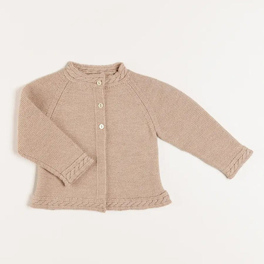 Cable Detail Cardigan in Beige (6mths-3yrs)