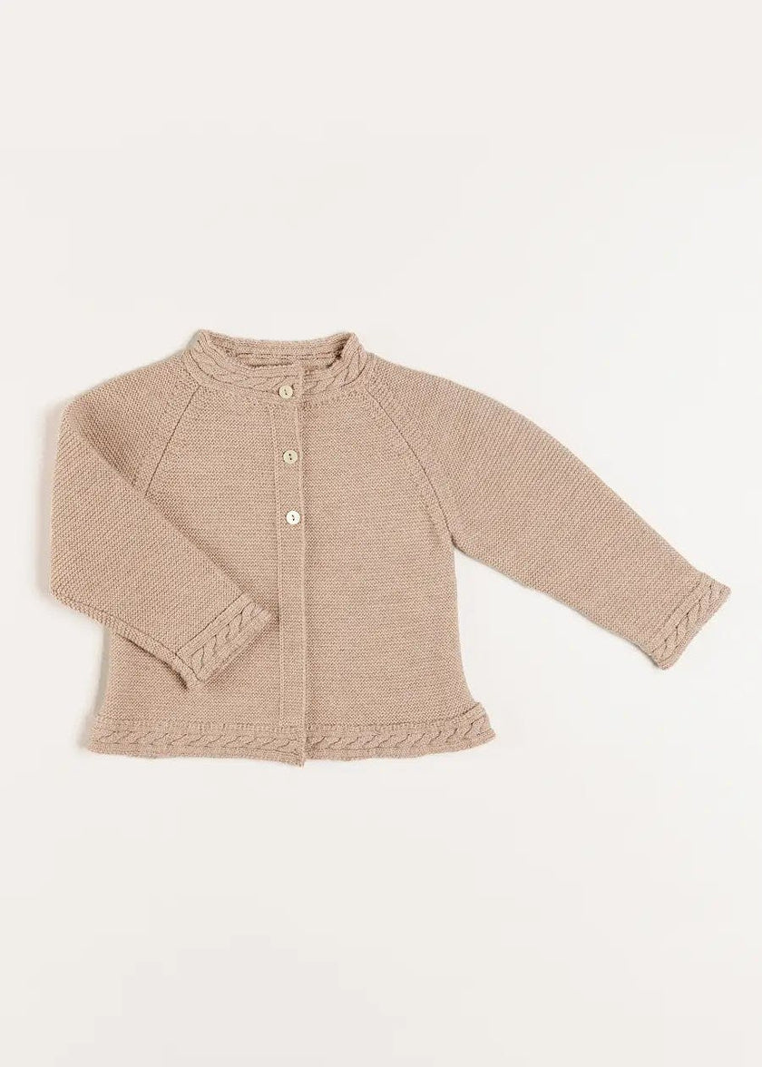 Cable Detail Cardigan in Beige (6mths-3yrs)