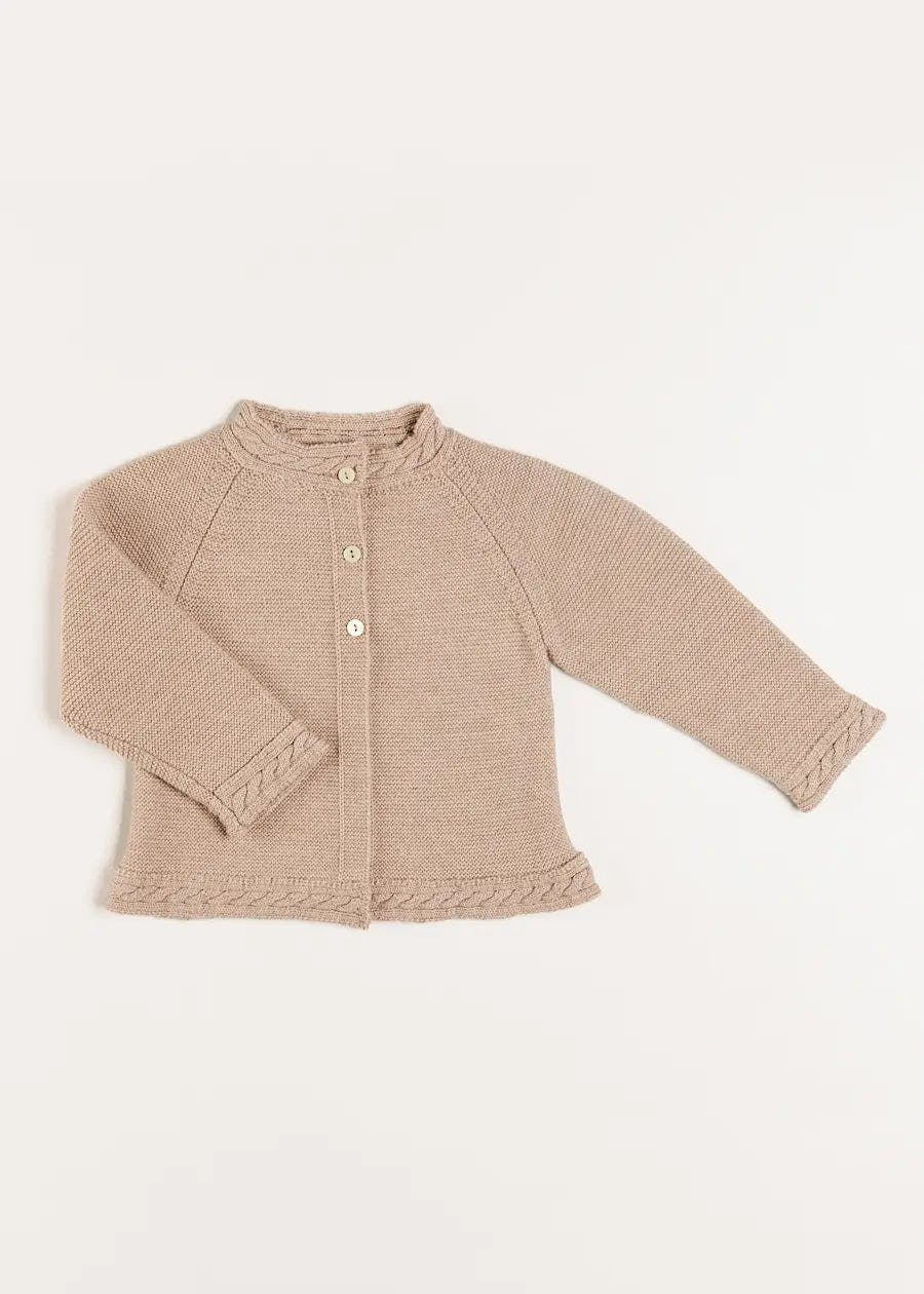 Cable Detail Cardigan in Beige (6mths-3yrs)