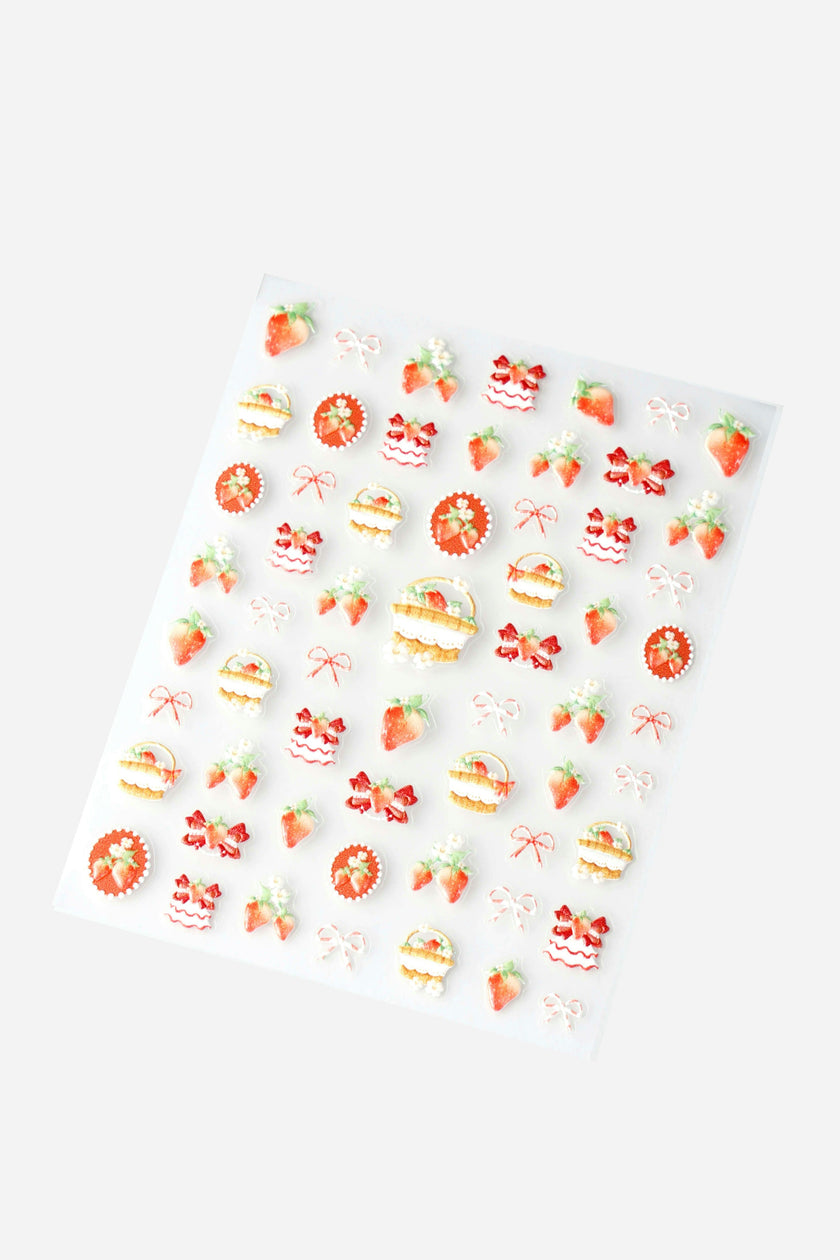 Strawberries N Creme - Nail Stickers