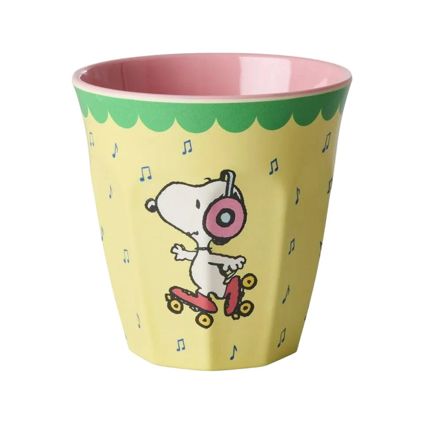 Melamine Cup with Snoopy Print - Medium - Yellow - 8.45 oz -