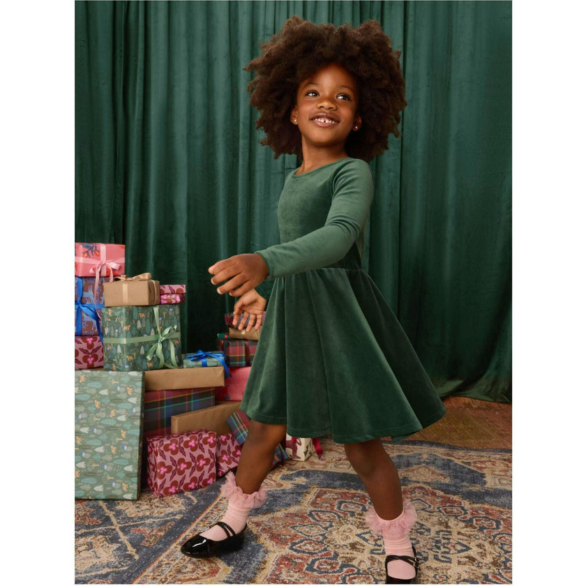 Velour Ballet Dress, Green