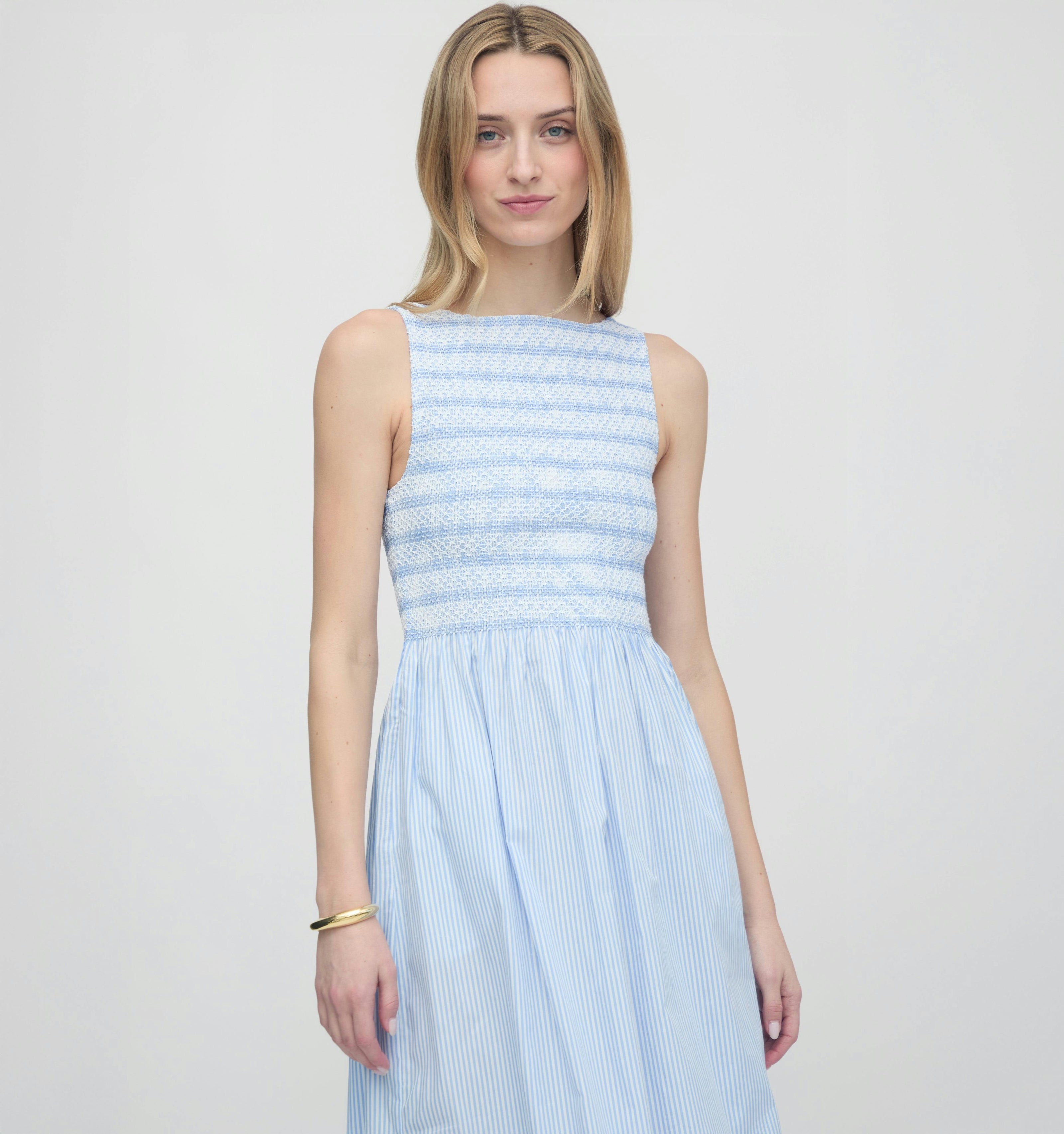 The Cosima Nap Dress - Blue/White Stripe