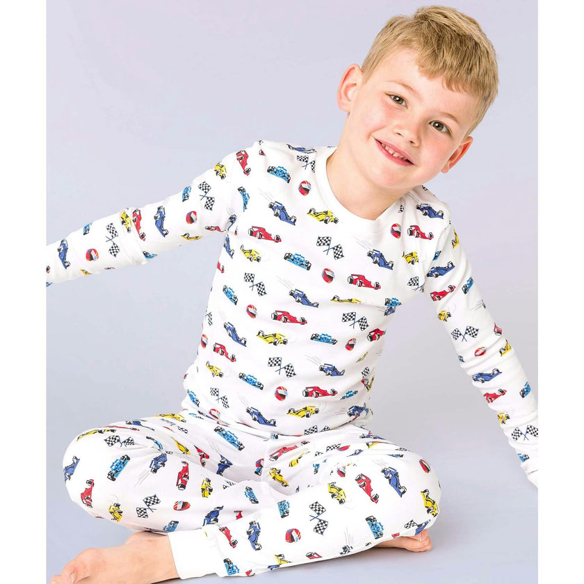The Organic Long Sleeve Pajama Set [Race Cars]