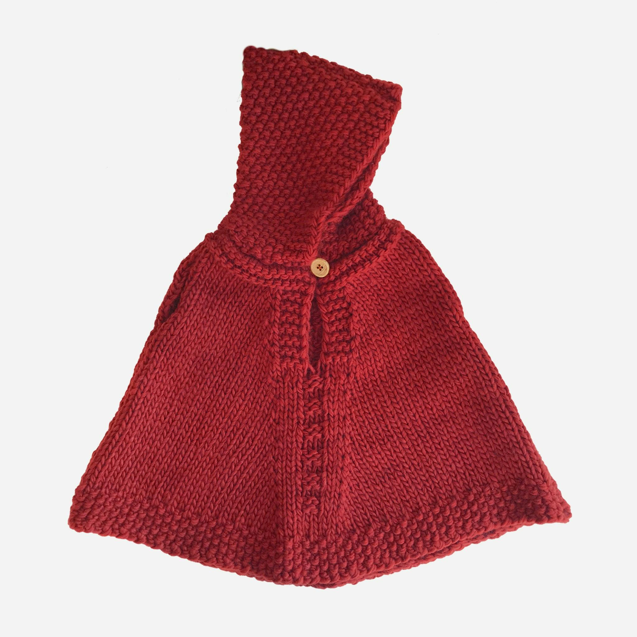 Poncho with hood - Red