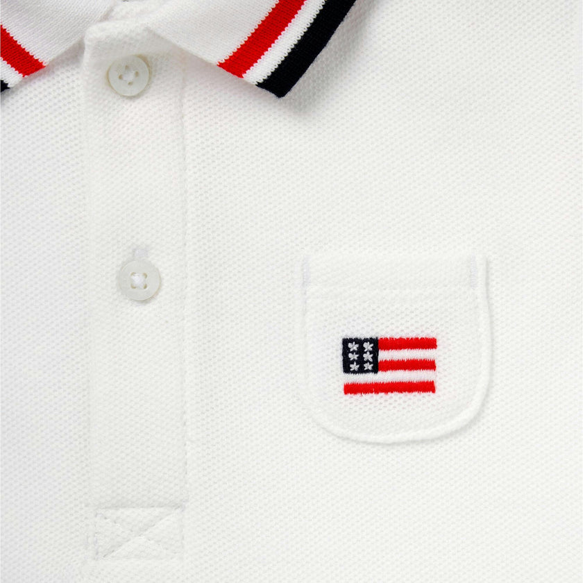 Baby Embroidered Flag Pique Polo Bodysuit