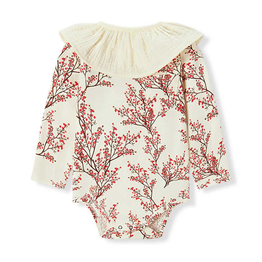Winterberry Cotton Stretch Removable Collar Long Sleeve One piece