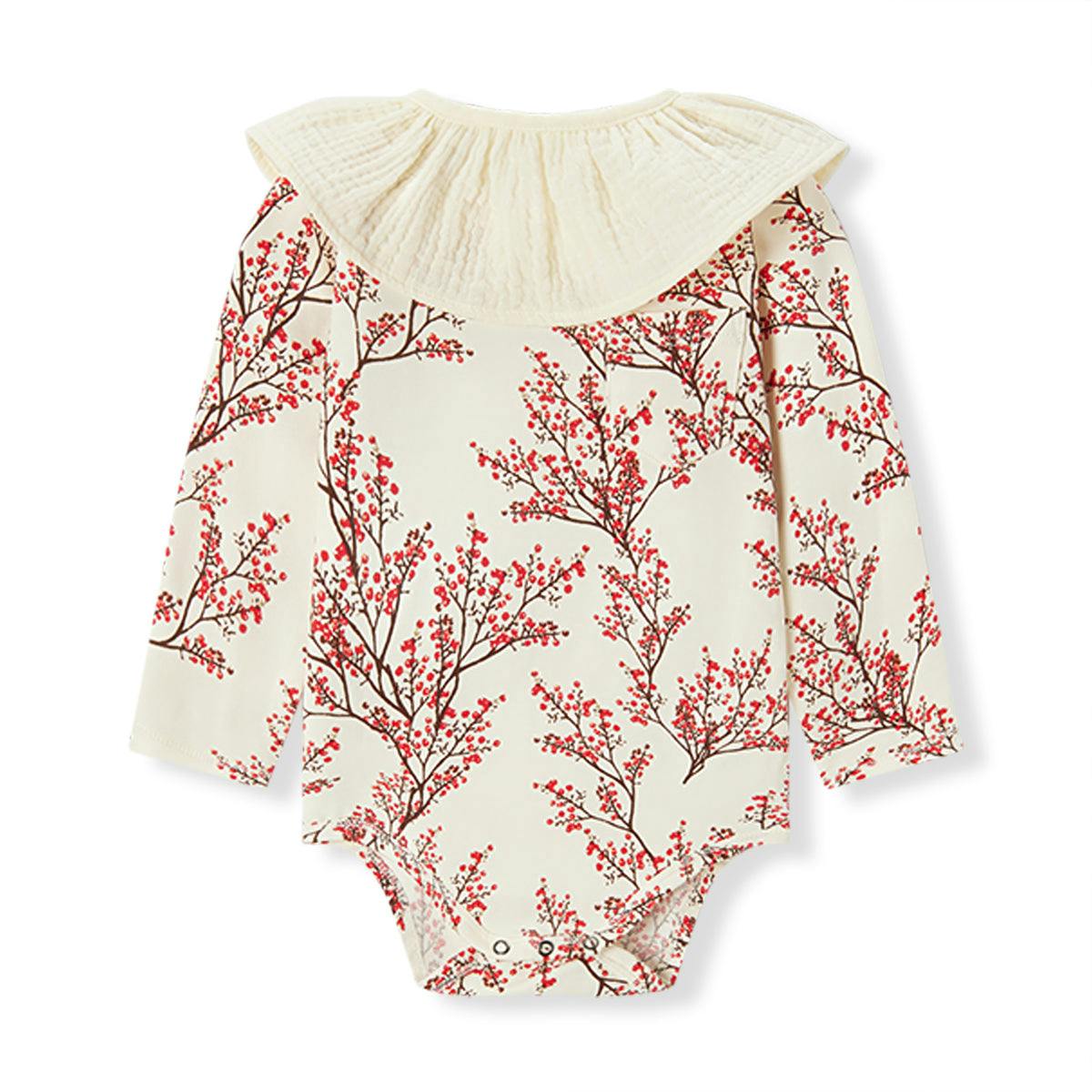 Winterberry Cotton Stretch Removable Collar Long Sleeve One piece