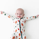 Gingerbread Men Zippered Footie