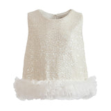 Cream Celeste Sequin Party Outfit