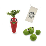 Peas & Carrot Gift Box 🥫👀 100% Organic Cotton Crochet Rattles