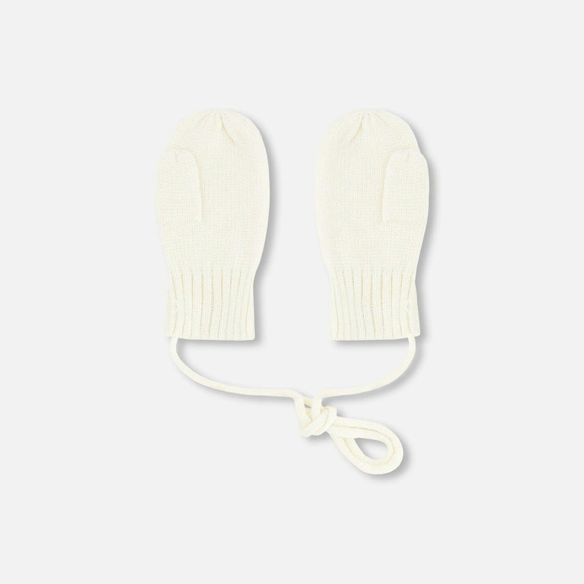 Baby Knit Mittens With Cord