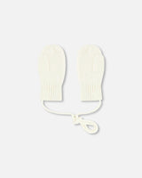 Baby Knit Mittens With Cord