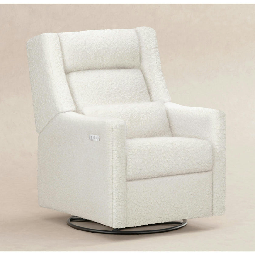 Kiwi Plus Power Glider Recliner W/ Power Headrest In Cream Shearling