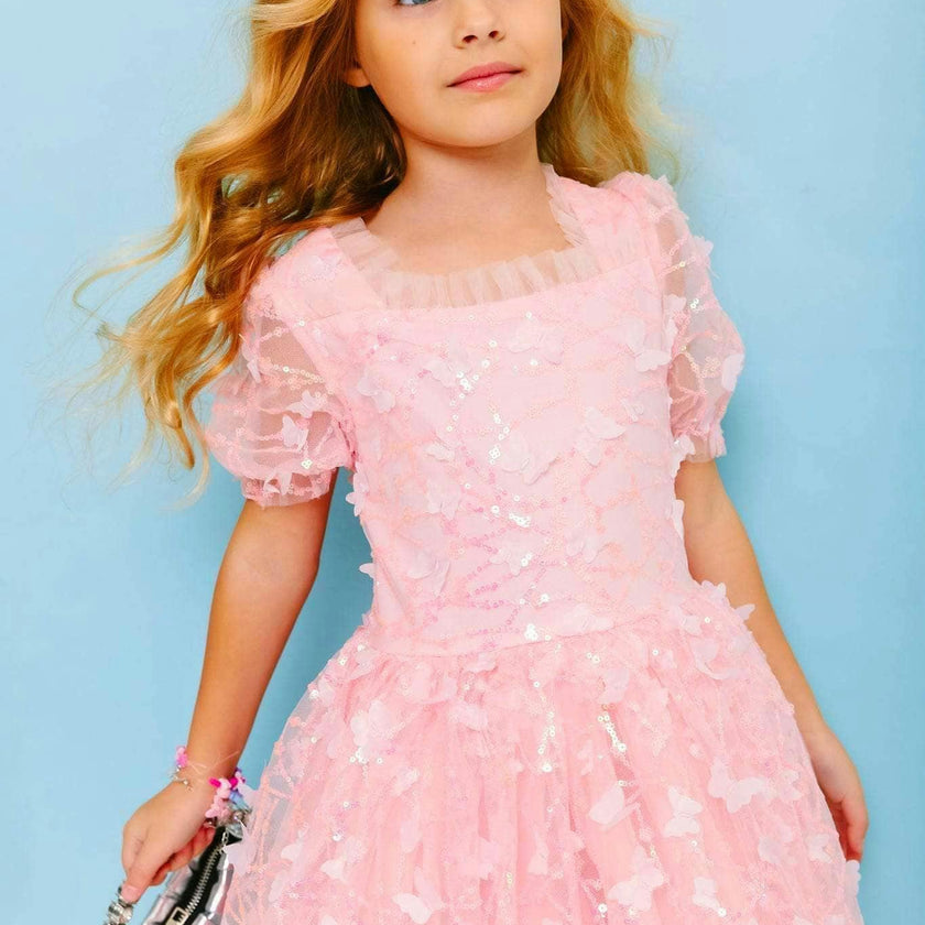 Love Tulle Sleeveless Dress, Pink