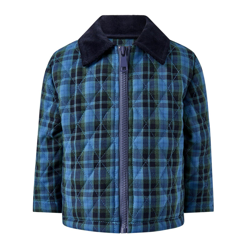 Navy Check Quilted Jacket
