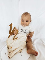 Half Birthday Organic Baby Bodysuit