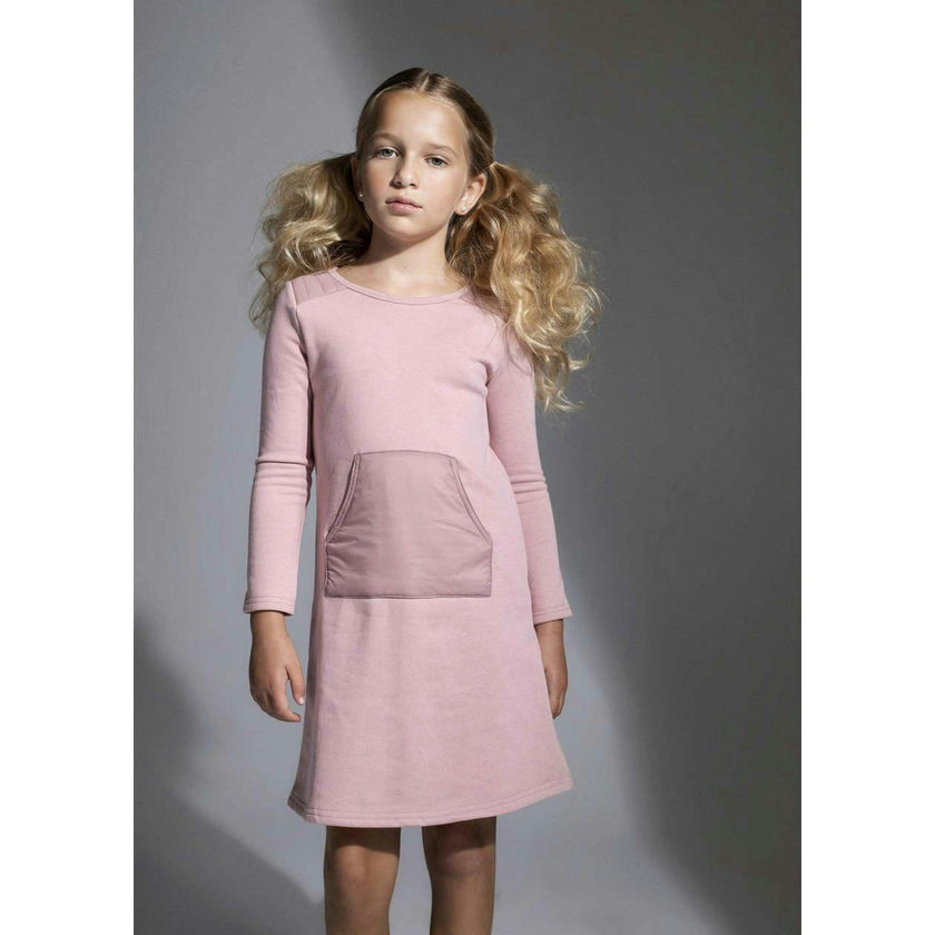Puffed Pocket Long Sleeve Dress
