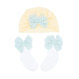 Lace Bow Hat & Sock Gift Set