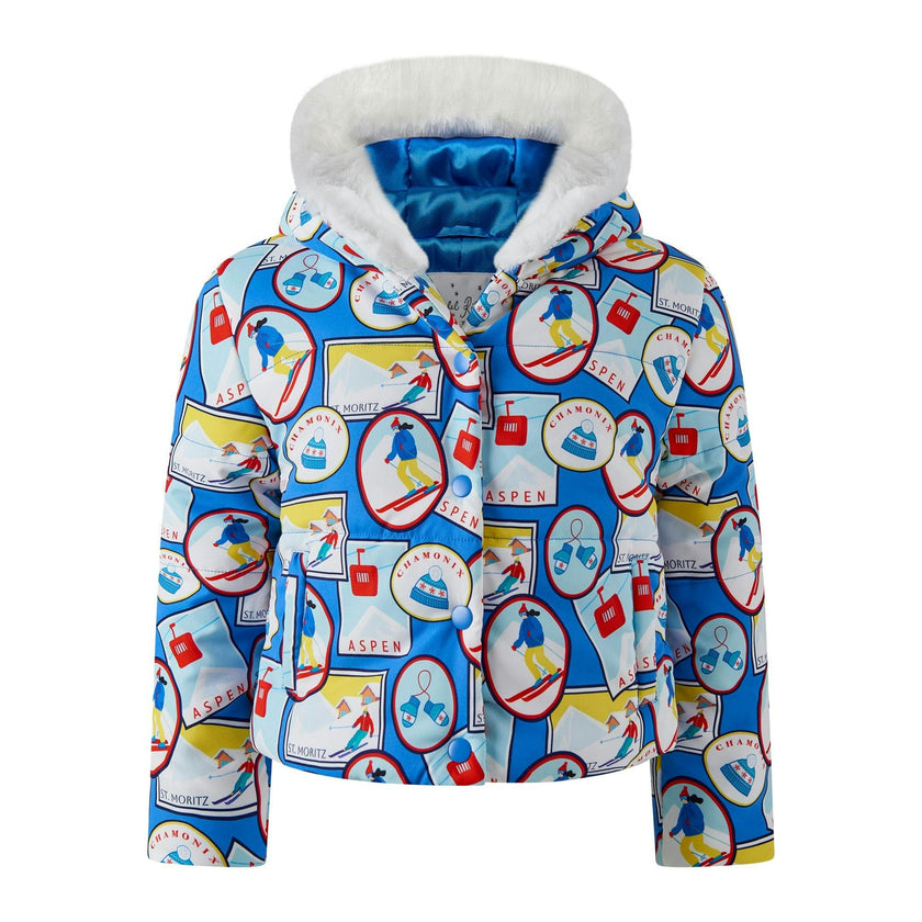 Travel Print Puffer Jacket