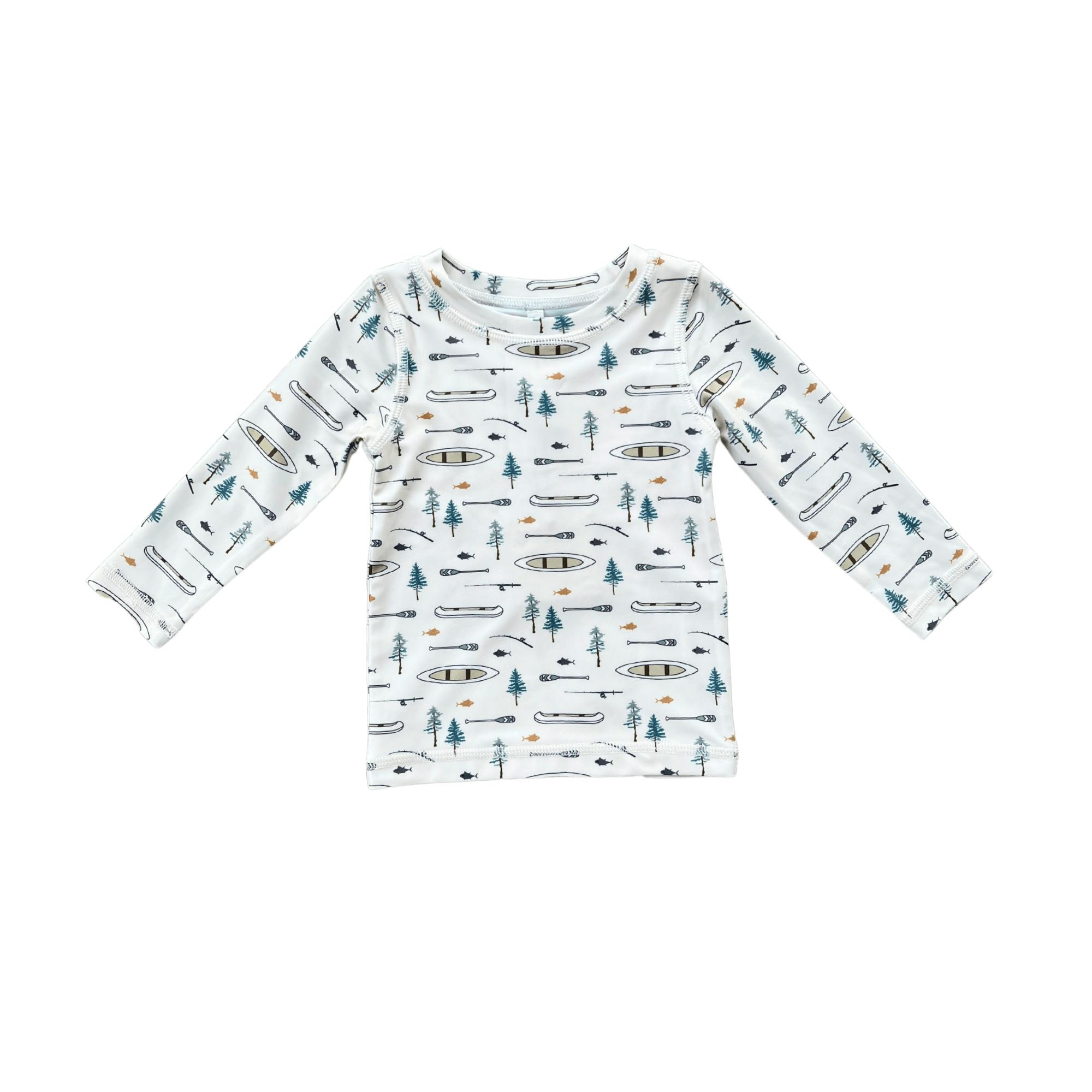 Long Sleeve Rash Guard Swim Shirt Canoe