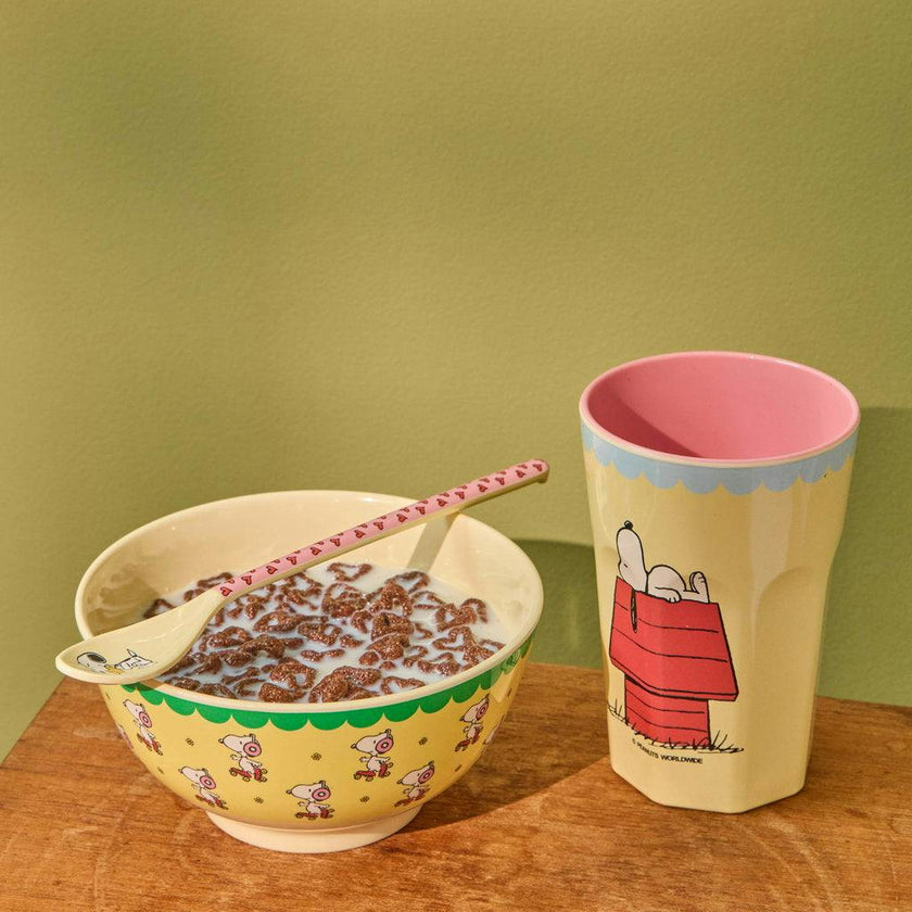 Medium Bowl - Yellow - Snoopy Print -
