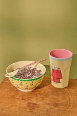 Medium Bowl - Yellow - Snoopy Print -