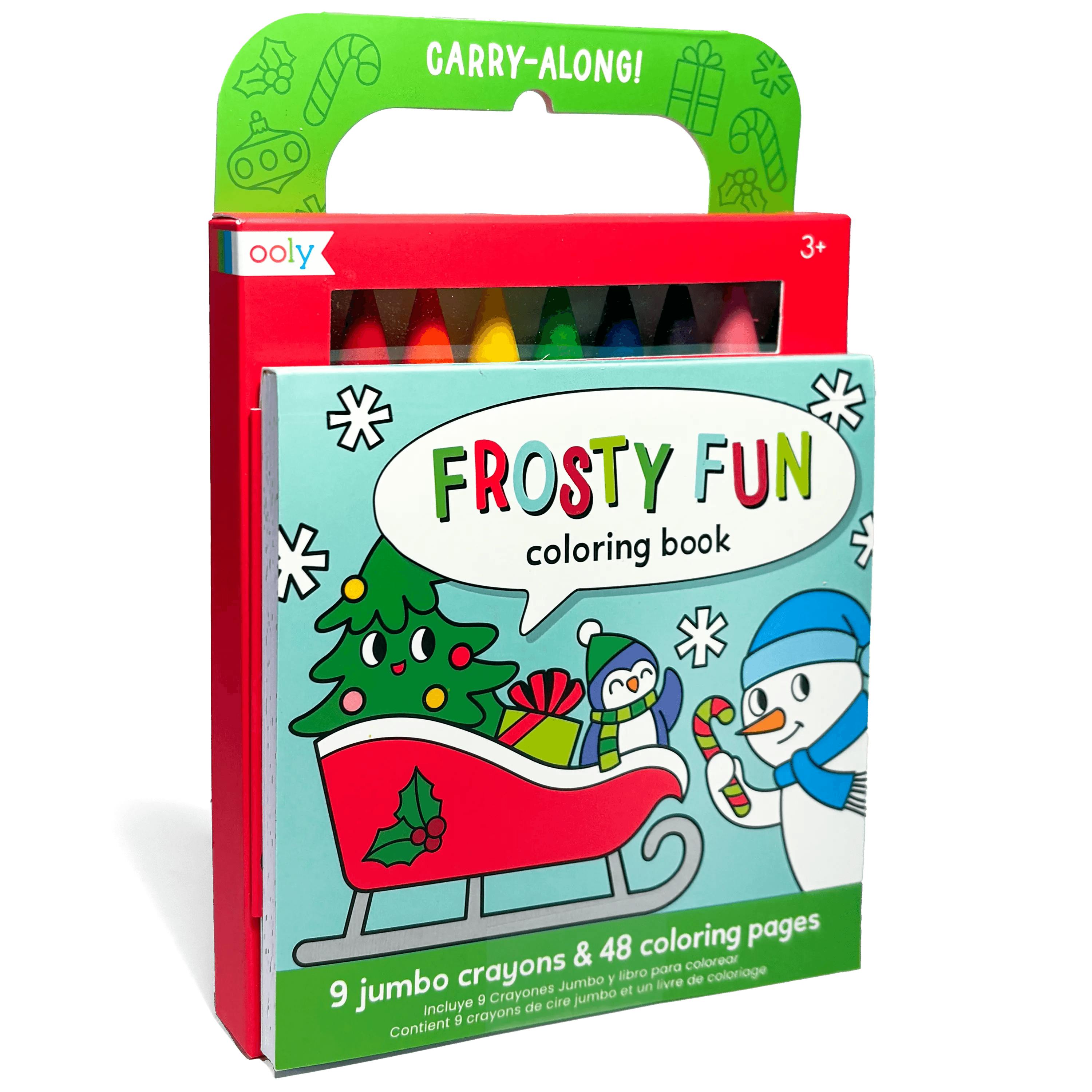 Carry-Along! Coloring Book and Crayon Set - Frosty Fun - Set of 9 Crayons