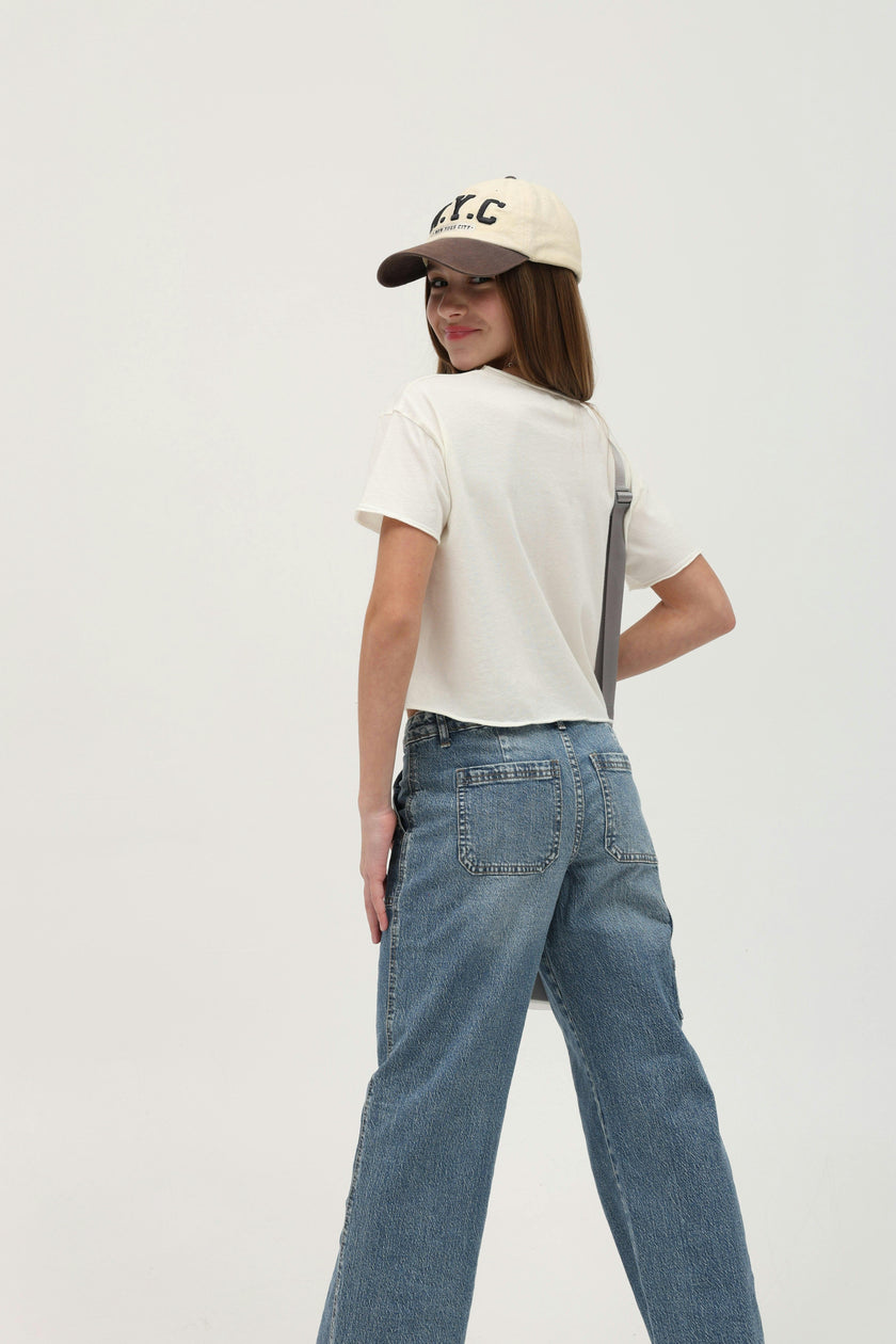 Cotton Jersey Raw Edge Pocket Tee