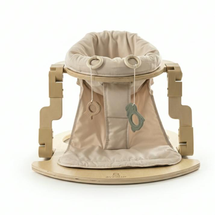 Oakling Foldable Wooden Baby Activity Seat | Plush Sit-Up Play Seat for 10 to 18 Months