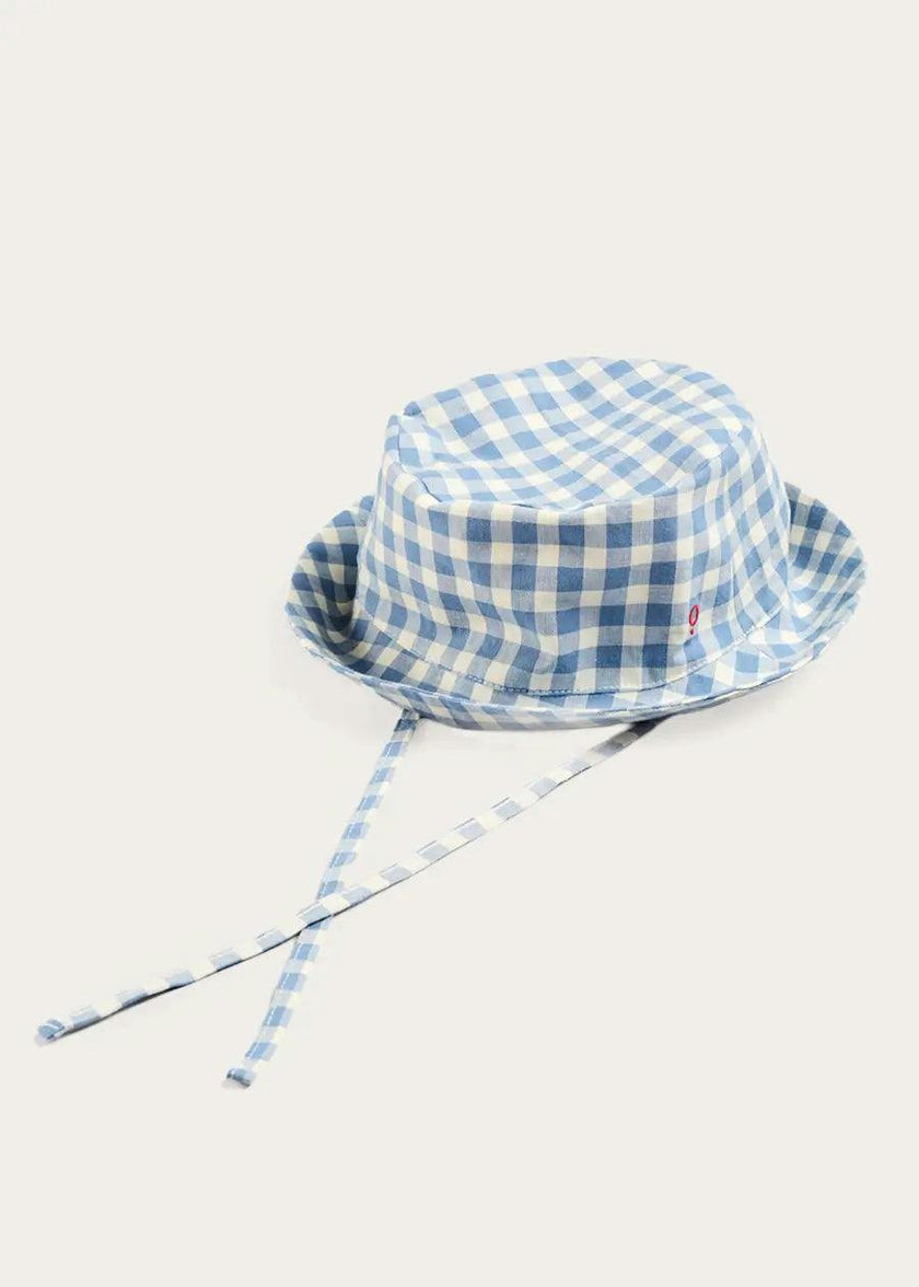 Darby Gingham Sun Hat in Blue (S-L)