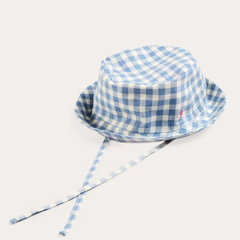 Darby Gingham Sun Hat in Blue (S-L)