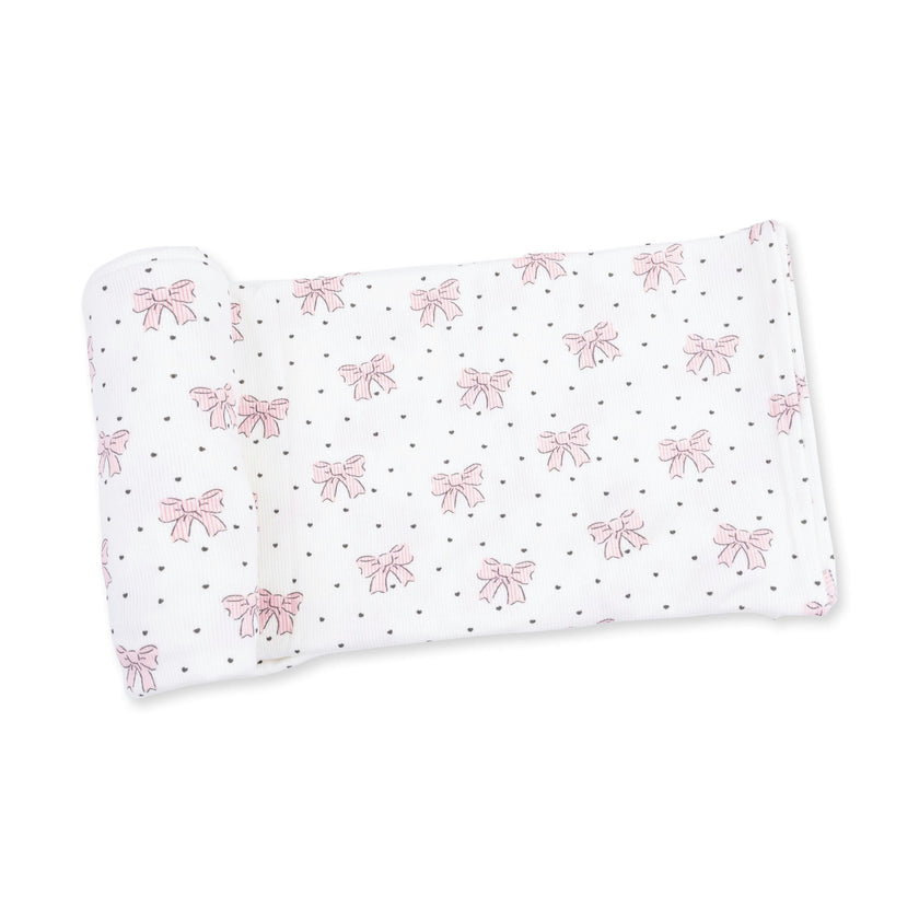 Bows and Hearts - Swaddle Blanket