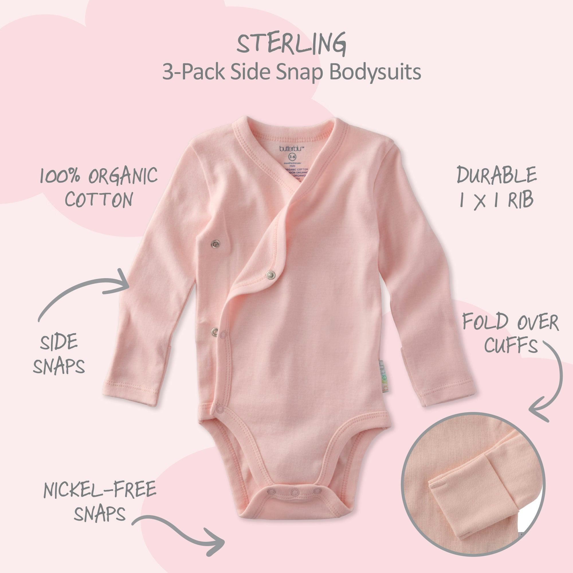 STERLING 3-Pack Side Snap Bodysuit