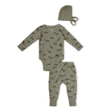 Organic Kimono Onesie & Pants Set - Dino