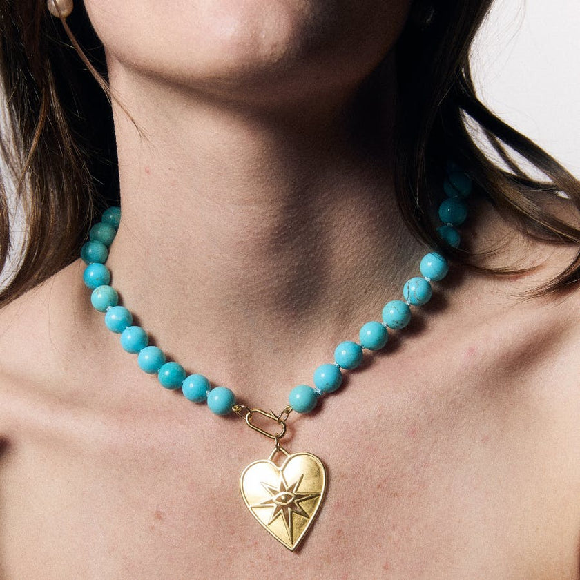 Turquoise Knotted Gemstone Necklace