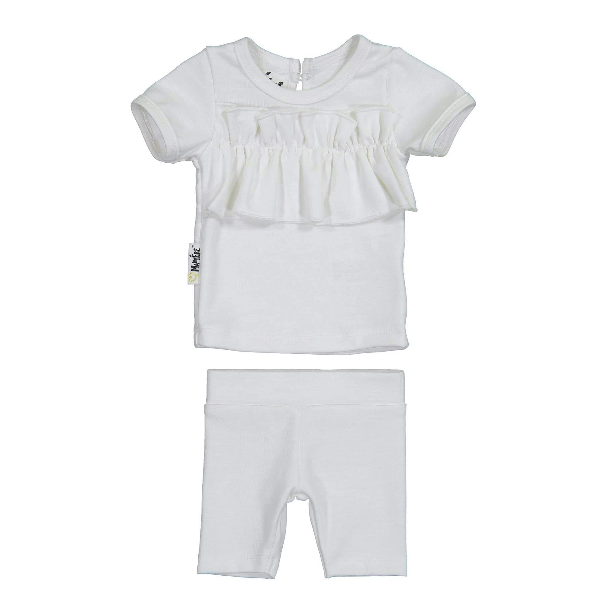 Chest Ruffle 2-Piece Top & Short Set