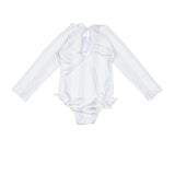 L/S Cherry Swimsuit in Blue Striple