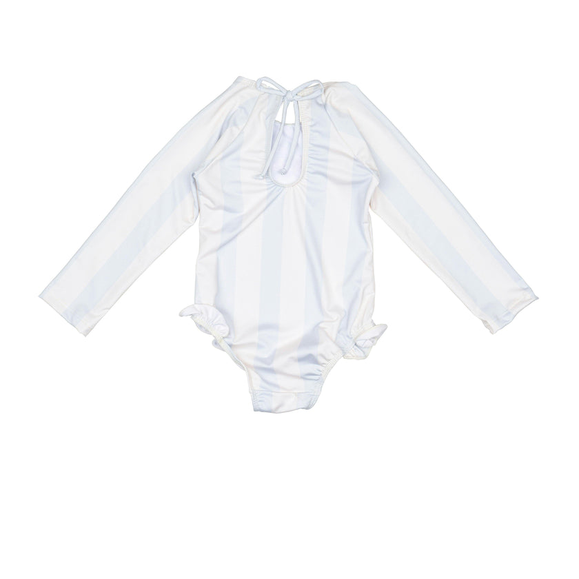 L/S Cherry Swimsuit in Blue Striple